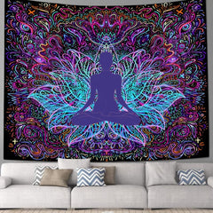 Lotus Flower Yoga Tapestry Calming Wall Hanging Home Office Decor