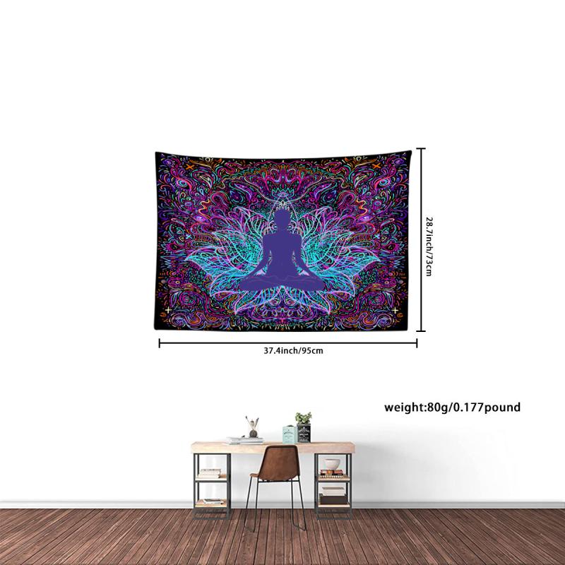 Lotus Flower Yoga Tapestry Calming Wall Hanging Home Office Decor