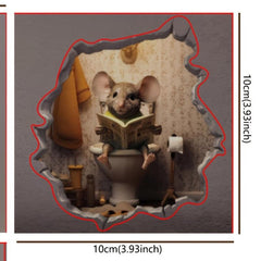 3D Pet Mouse Mural Stickers Waterproof Bedroom Living Room Decor