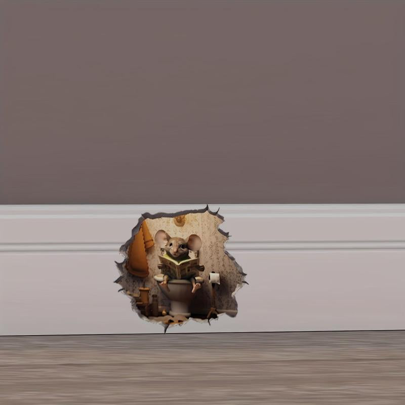 3D Pet Mouse Mural Stickers Waterproof Bedroom Living Room Decor