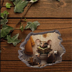 3D Pet Mouse Mural Stickers Waterproof Bedroom Living Room Decor