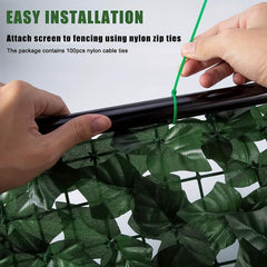 Simulated Ivy Green Fence Outdoor Decoration 12 Piece