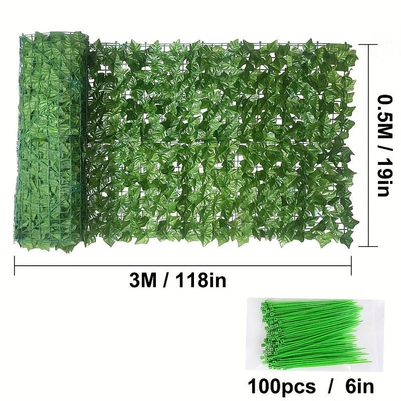 Simulated Ivy Green Fence Outdoor Decoration 12 Piece