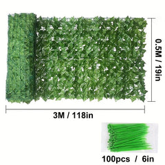 Simulated Ivy Green Fence Outdoor Decoration 12 Piece