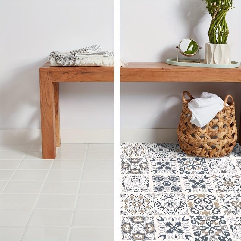 10pcs Waterproof Non Slip Tile Stickers for Bathroom Toilet Kitchen