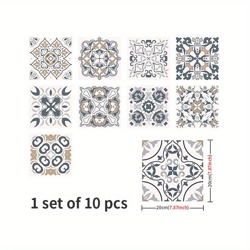10pcs Waterproof Non Slip Tile Stickers for Bathroom Toilet Kitchen