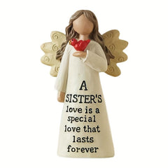 Friendship Angel with Bird Resin Ornament - Memorial Gift for Sisters