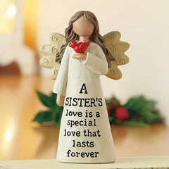 Friendship Angel with Bird Resin Ornament - Memorial Gift for Sisters