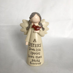Friendship Angel with Bird Resin Ornament - Memorial Gift for Sisters