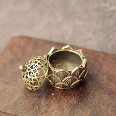 Mini Lotus Zinc Copper Alloy Incense Burner Home Office Decor