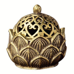 Mini Lotus Zinc Copper Alloy Incense Burner Home Office Decor