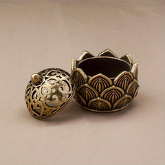 Mini Lotus Zinc Copper Alloy Incense Burner Home Office Decor