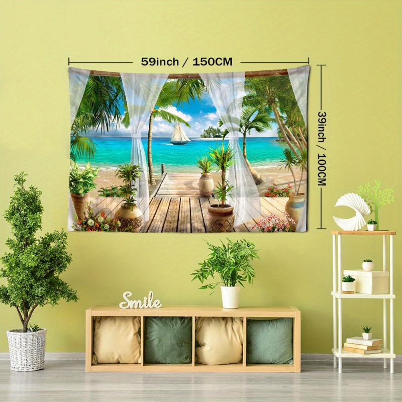 Tropical Seaside Path Tapest... Polyester Wall Hanging Package