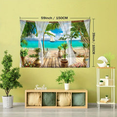 Tropical Seaside Path Tapest... Polyester Wall Hanging Package