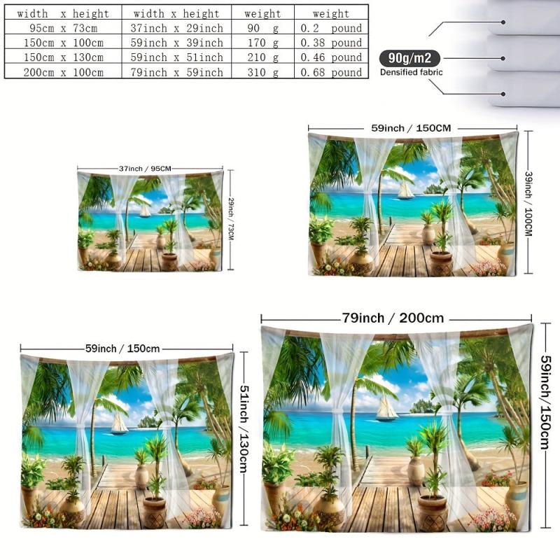 Tropical Seaside Path Tapest... Polyester Wall Hanging Package