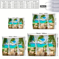 Tropical Seaside Path Tapest... Polyester Wall Hanging Package