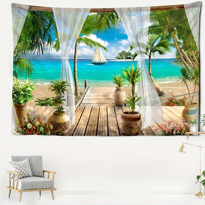 Tropical Seaside Path Tapest... Polyester Wall Hanging Package