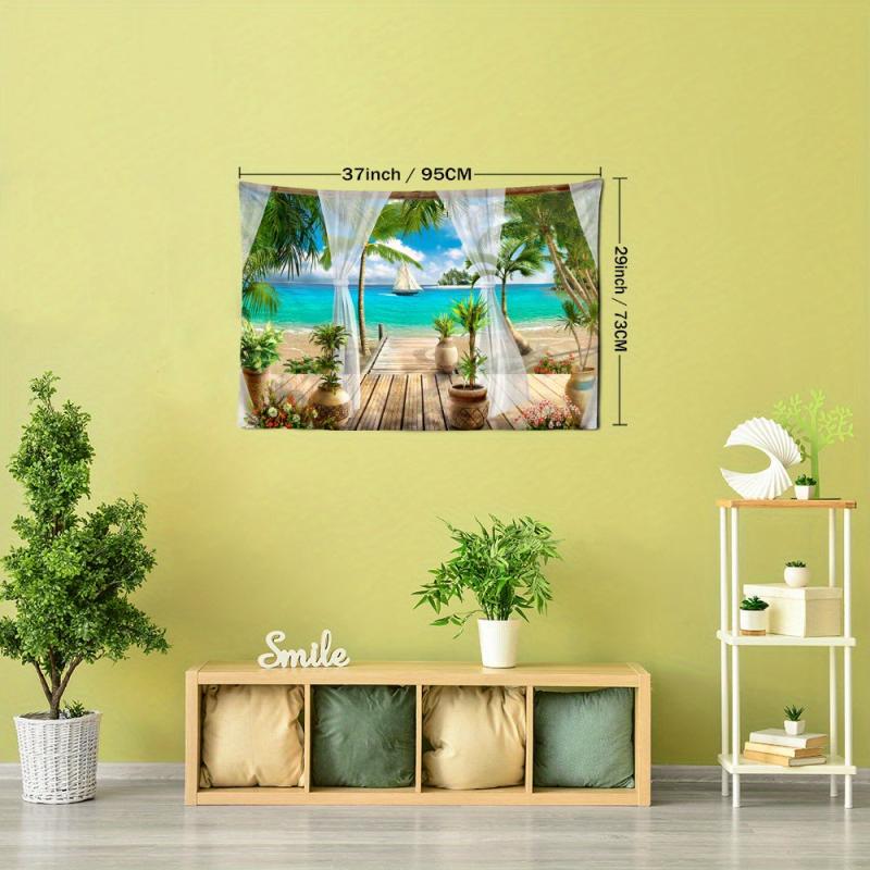 Tropical Seaside Path Tapest... Polyester Wall Hanging Package