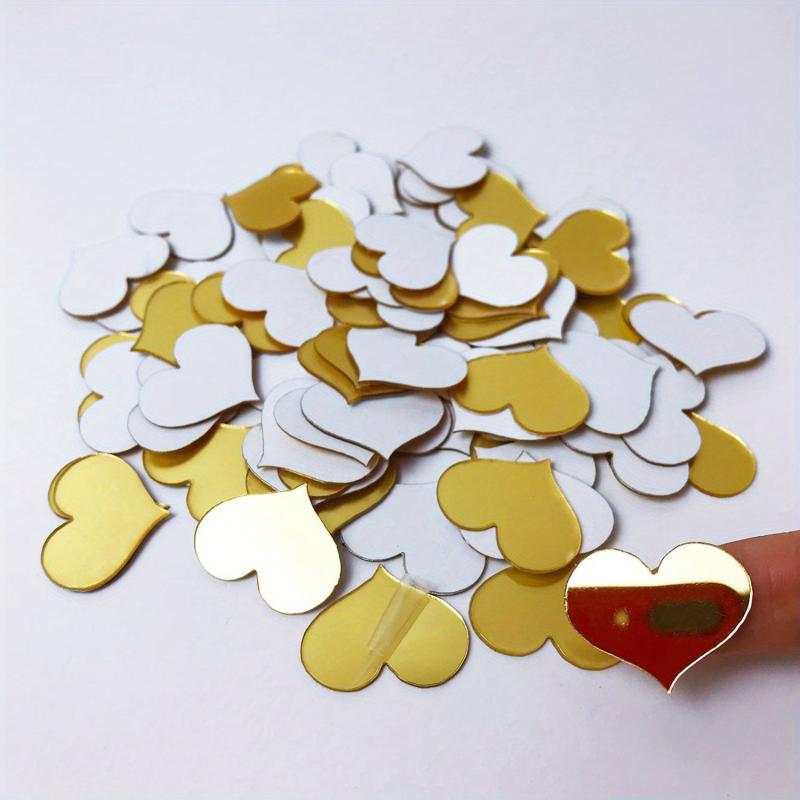 100pcs Love Heart Acrylic Mirror Wall Sticker for Decoration