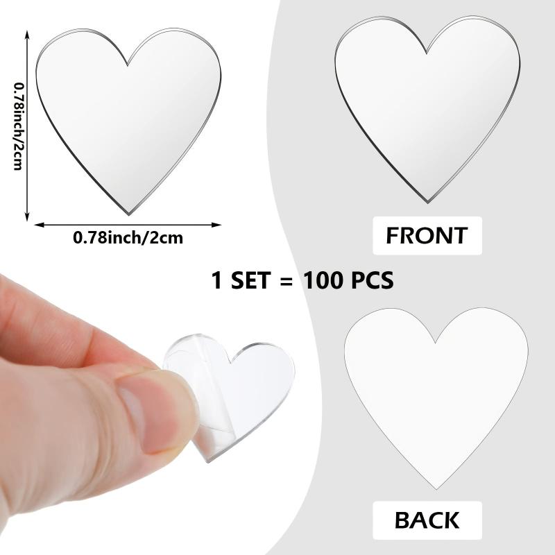 100pcs Love Heart Acrylic Mirror Wall Sticker for Decoration