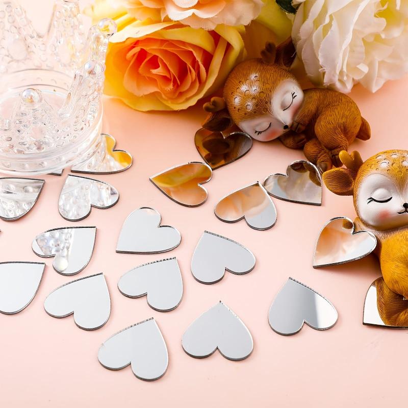 100pcs Love Heart Acrylic Mirror Wall Sticker for Decoration
