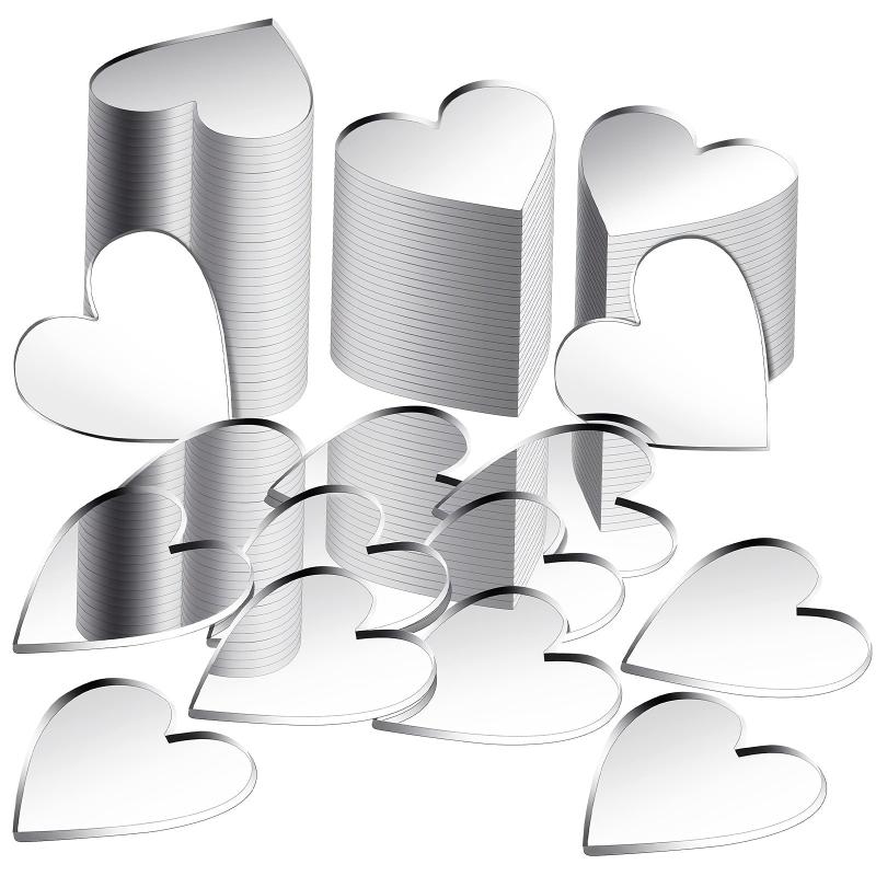 100pcs Love Heart Acrylic Mirror Wall Sticker for Decoration