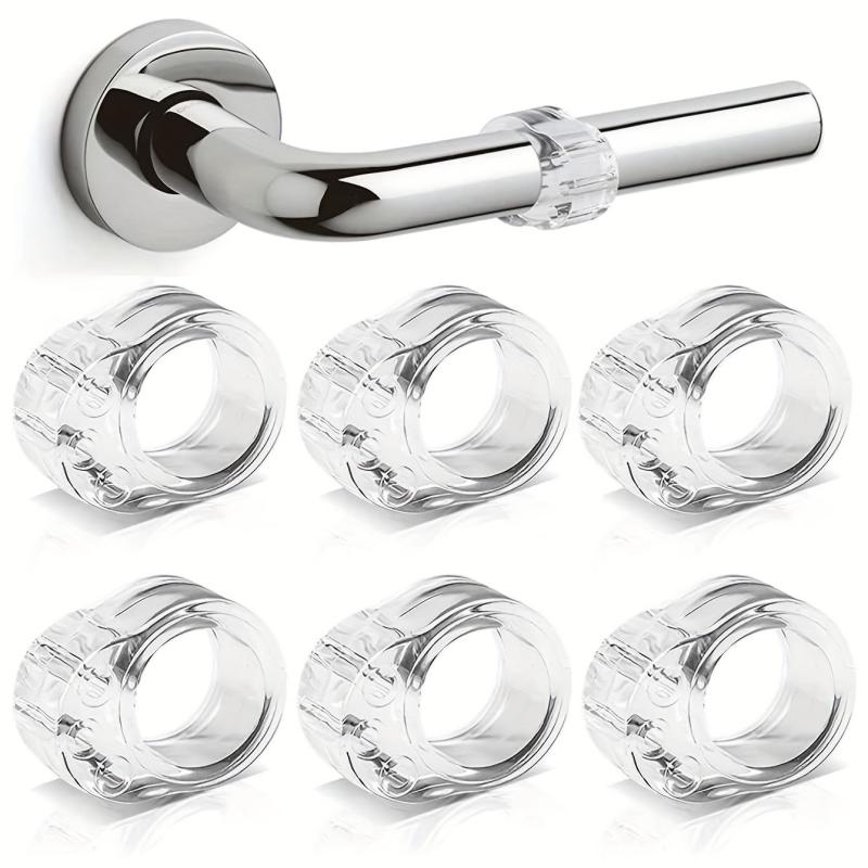 6pcs Circle Shaped Anti collision Doorstops Door Handle Protective Cover