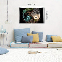 Tree Print Frosted Tapestry Wall Hanging for Home Decor