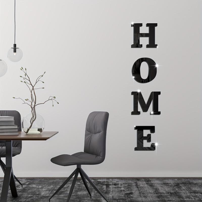 4pcs Mirror Wall Sticker Self-adhesive Acrylic Removable DIY Art Mural Decal