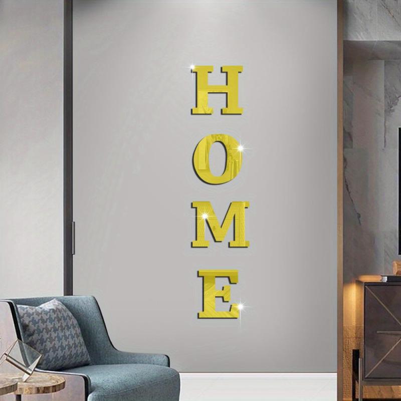 4pcs Mirror Wall Sticker Self-adhesive Acrylic Removable DIY Art Mural Decal