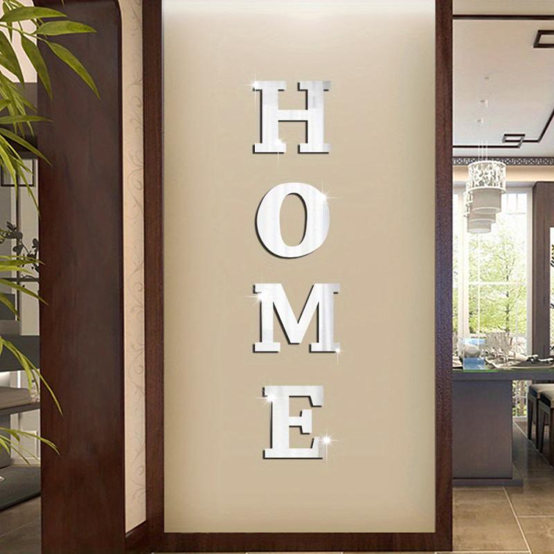 4pcs Mirror Wall Sticker Self-adhesive Acrylic Removable DIY Art Mural Decal