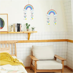 Rainbow Pompom Garland Decoration Baby Room Wall Decor