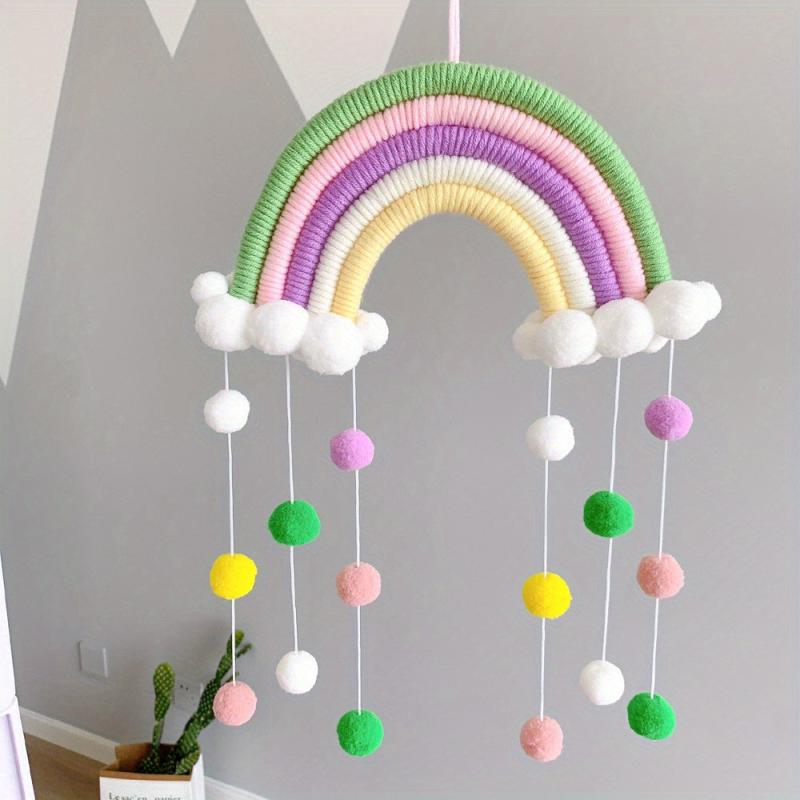 Rainbow Pompom Garland Decoration Baby Room Wall Decor