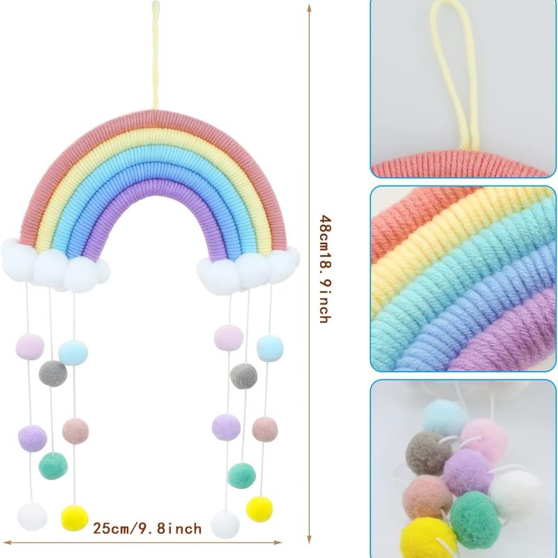 Rainbow Pompom Garland Decoration Baby Room Wall Decor