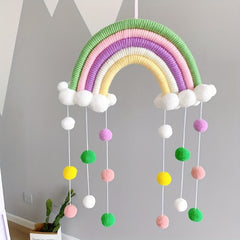 Rainbow Pompom Garland Decoration Baby Room Wall Decor