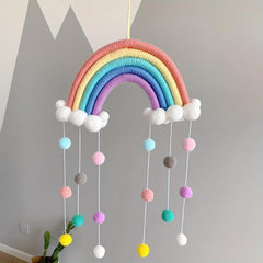 Rainbow Pompom Garland Decoration Baby Room Wall Decor