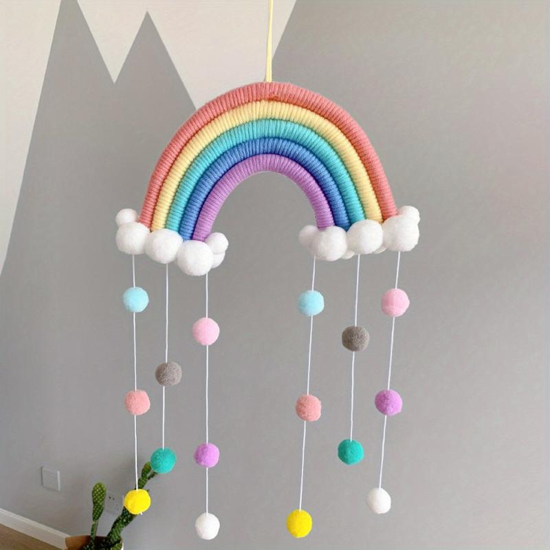 Rainbow Pompom Garland Decoration Baby Room Wall Decor