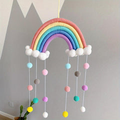 Rainbow Pompom Garland Decoration Baby Room Wall Decor