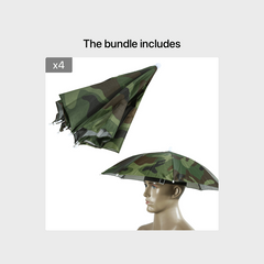 Foldable Headwear Umbrella Fishing Hiking Hat Cap Camping Camo