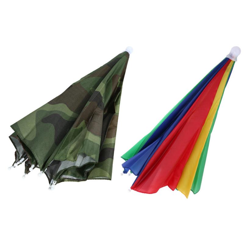 Foldable Headwear Umbrella Fishing Hiking Hat Cap Camping Camo
