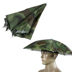 Foldable Headwear Umbrella Fishing Hiking Hat Cap Camping Camo