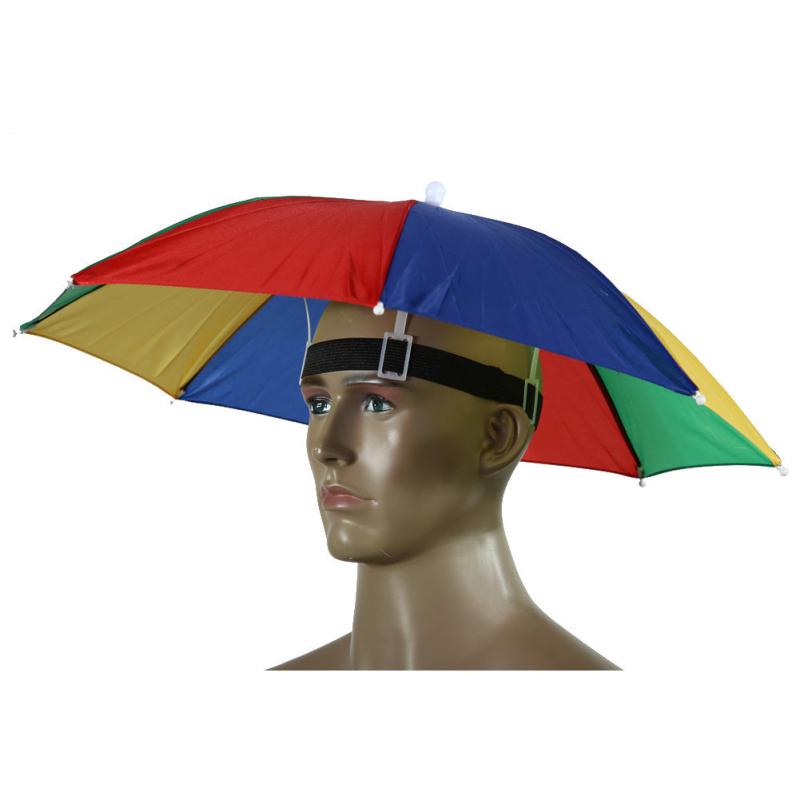 Foldable Headwear Umbrella Fishing Hiking Hat Cap Camping Camo