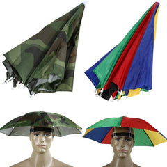 Foldable Headwear Umbrella Fishing Hiking Hat Cap Camping Camo