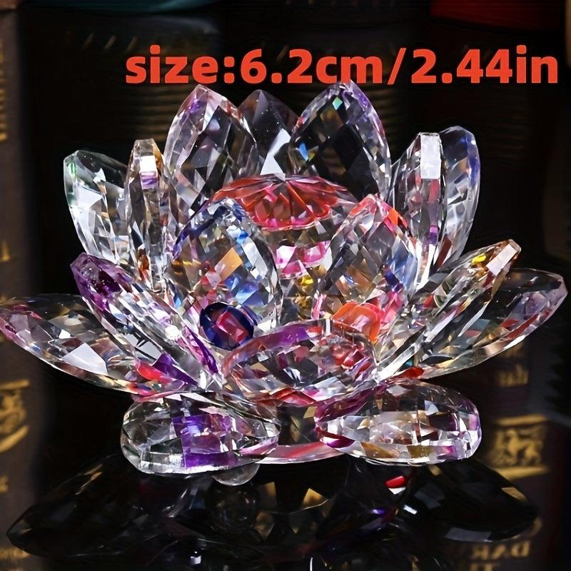Handcrafted Crystal Lotus Ornament for Home and Desktop Decor