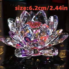 Handcrafted Crystal Lotus Ornament for Home and Desktop Decor