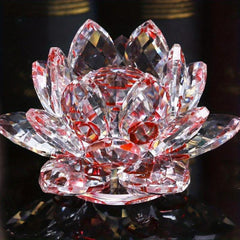 Handcrafted Crystal Lotus Ornament for Home and Desktop Decor