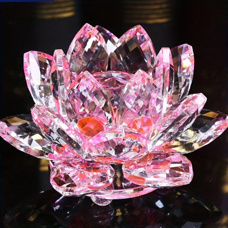 Handcrafted Crystal Lotus Ornament for Home and Desktop Decor