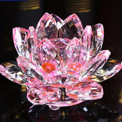 Handcrafted Crystal Lotus Ornament for Home and Desktop Decor