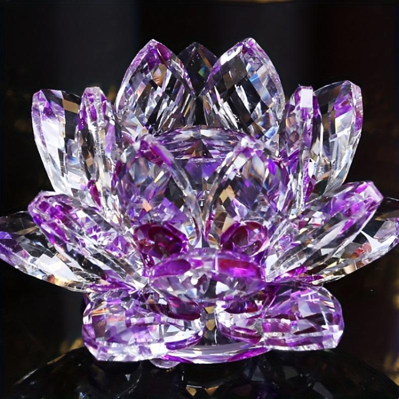 Handcrafted Crystal Lotus Ornament for Home and Desktop Decor