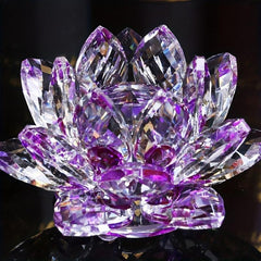 Handcrafted Crystal Lotus Ornament for Home and Desktop Decor